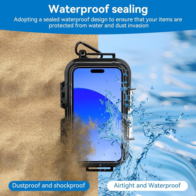 Frdhee Water Proof Storage Case, Small Outdoor Storage Box Outdoor Survival Dry Box Case Airtight Carry Container for Small Tools Phone Keys - Image 3